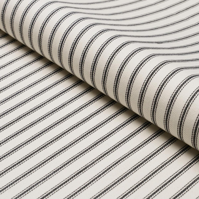 Schumacher Fabric Griffin Ticking Stripe Black & White 84860 Perennial Favorites 1.0" - My Fabric Connection -