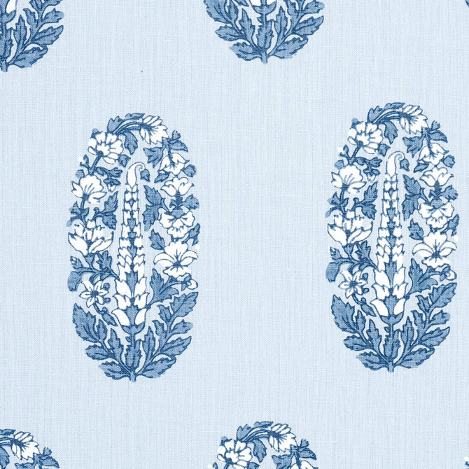 Schumacher Fabric Askandra Flower Chambray 181360 Jacaranda 7.0" - My Fabric Connection -