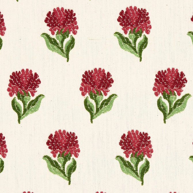 Schumacher Fabric Rosina Floral Garnet 82630 New Old-Fashioned 3.5" - My Fabric Connection -