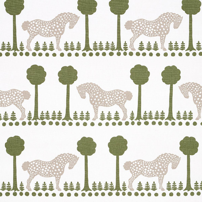 Schumacher Fabric Polka Dot Pony Olive 180900 Folly Cove 54.0" - My Fabric Connection -