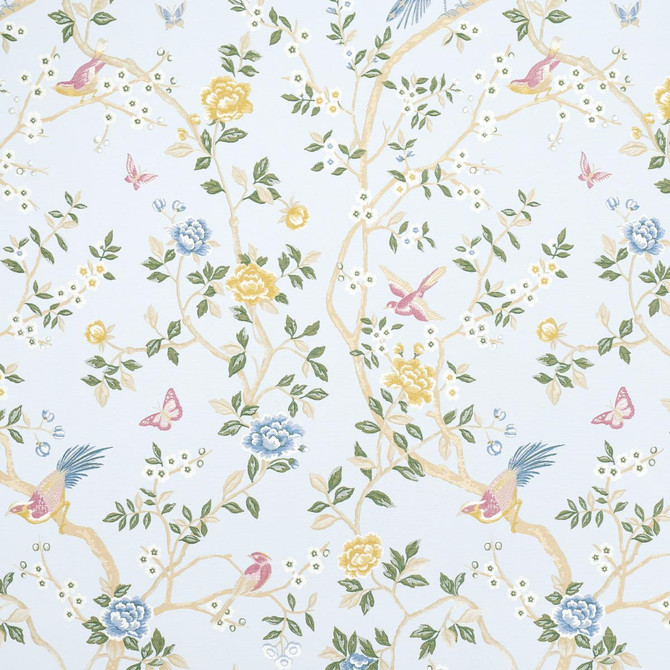 Schumacher Fabric Georgia Vine Sky 83151 Schumacher Classics 27.0" - My Fabric Connection -