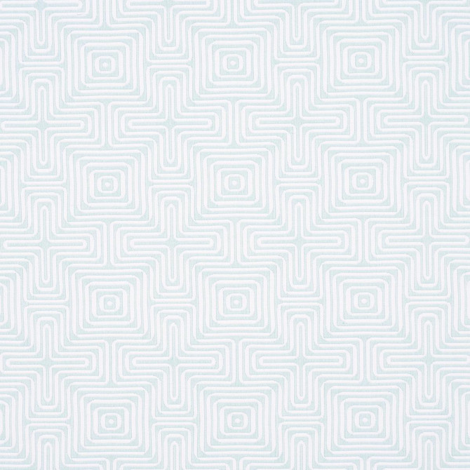 Schumacher Fabric Amazing Maze Indoor/Outdoor Aqua Breeze 65326 Trina Turk 6.38" - My Fabric Connection -