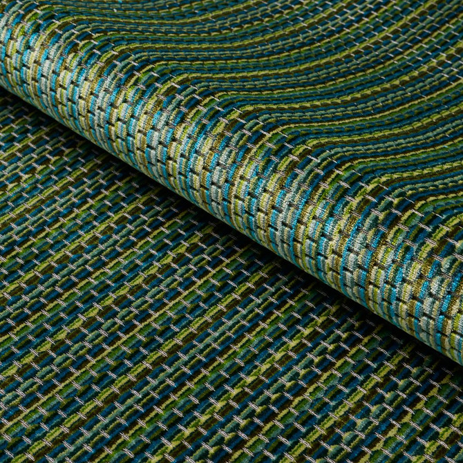 Schumacher Fabric Downtown Velvet Peacock 66917 Cut & Patterned Velvets 9.0" - My Fabric Connection -