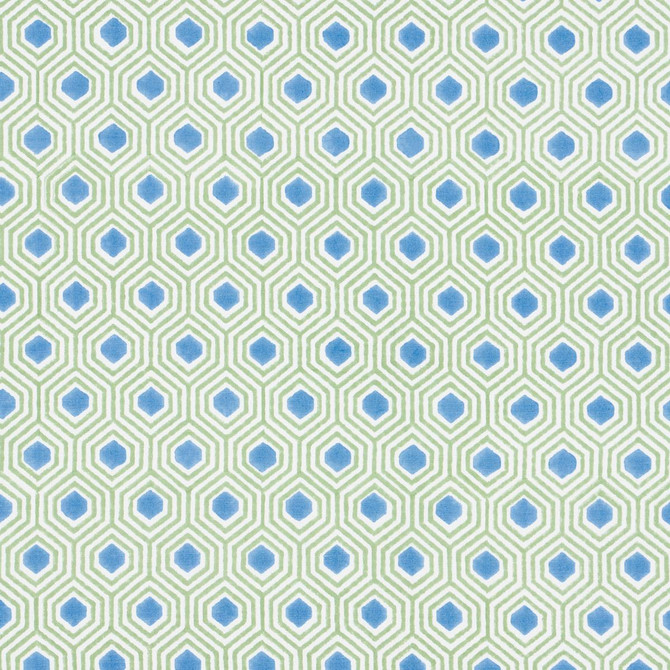 Schumacher Fabric Otis Hand Print Green & Blue 180371 Easy Elements 2.0" - My Fabric Connection -