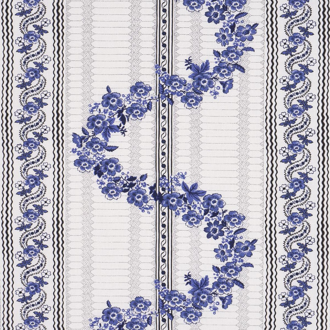 Schumacher Fabric Serena Garland Blue 182070 Rita Konig 18.0" - My Fabric Connection -