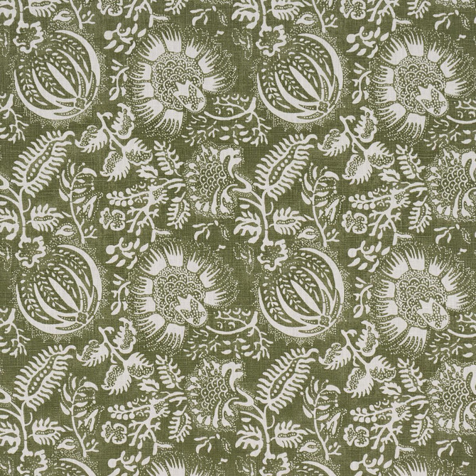 Schumacher Fabric Pomegranate Print Olive 177695 A Love Affair 11.0" - My Fabric Connection -