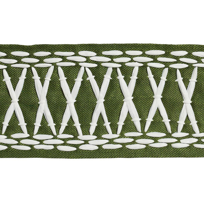 Schumacher Trim Tikki Tape Green 69306 Mary Mcdonald 1.0" - My Fabric Connection -