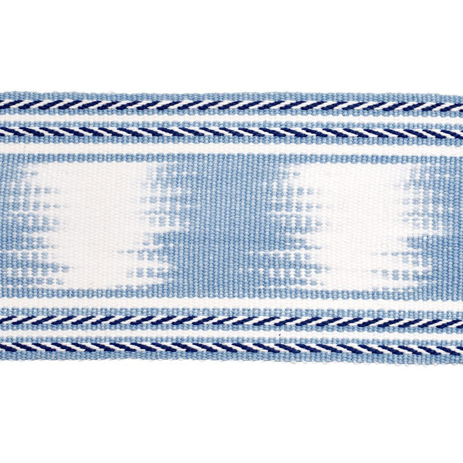 Schumacher Trim Banyan Ikat Tape Sky 79304 Perennial Favorite Trims 4.25" - My Fabric Connection - Schumacher Trim Banyan Ikat Tape Sky 79304 Perennial Favorite Trims 4.25" - My Fabric Connection -