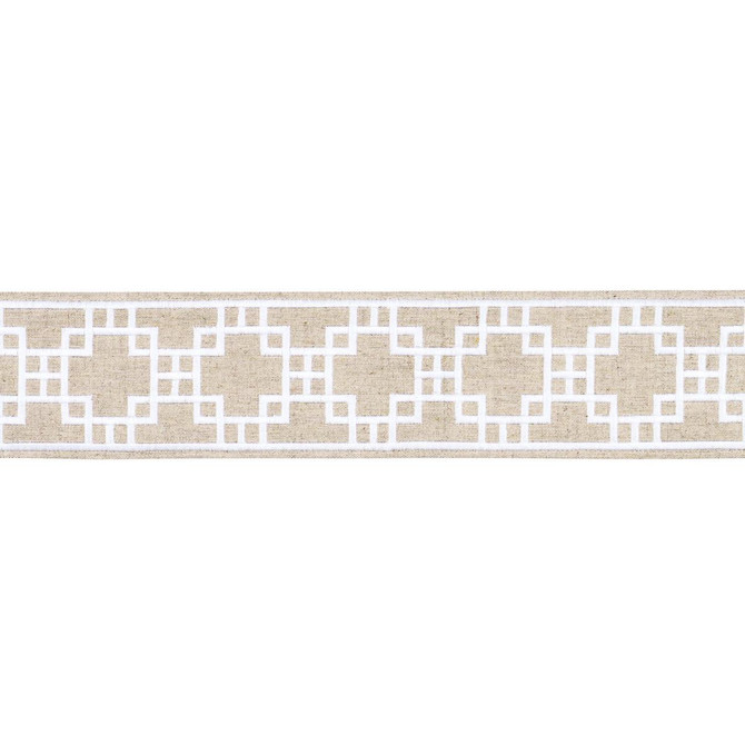 Schumacher Trim Squared Away Trellis Tape Natural 83592 Statement Trims 3.12" - My Fabric Connection -