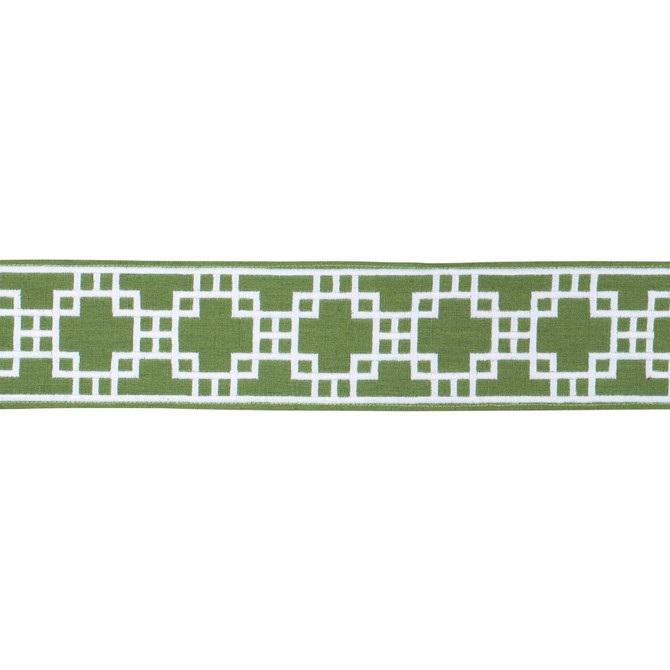 Schumacher Trim Squared Away Trellis Tape Green 83590 Statement Trims 3.12" - My Fabric Connection -