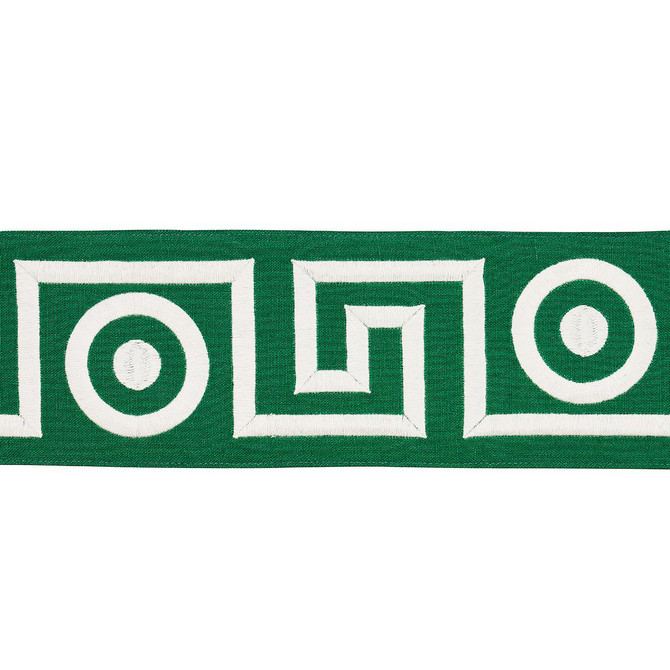 Schumacher Trim Plato Tape Green 181250 Mary Mcdonald 4.62" - My Fabric Connection - Schumacher Trim Plato Tape Green 181250 Mary Mcdonald 4.62" - My Fabric Connection -