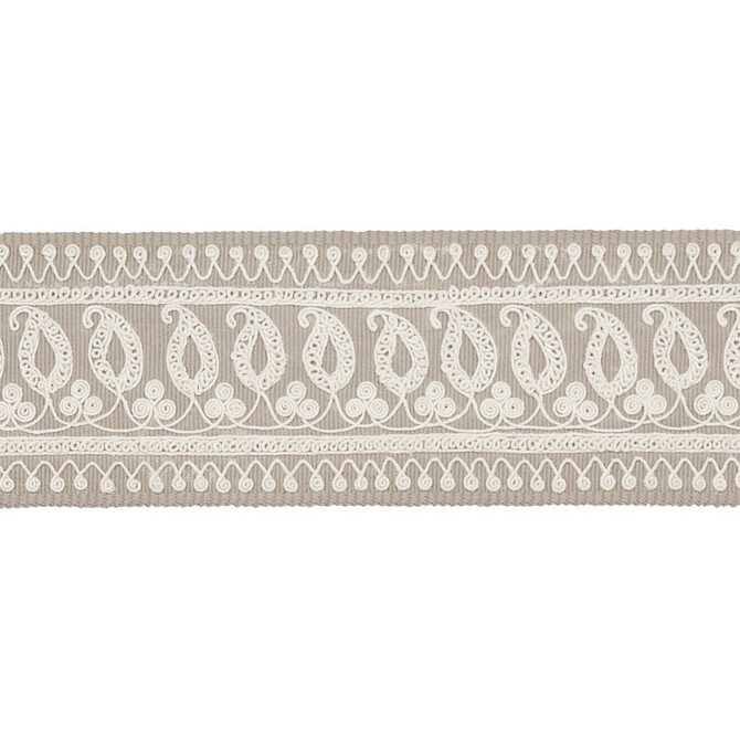 Schumacher Trim Paisley Embroidered Tape Sand 81231 Full Bloom - My Fabric Connection -