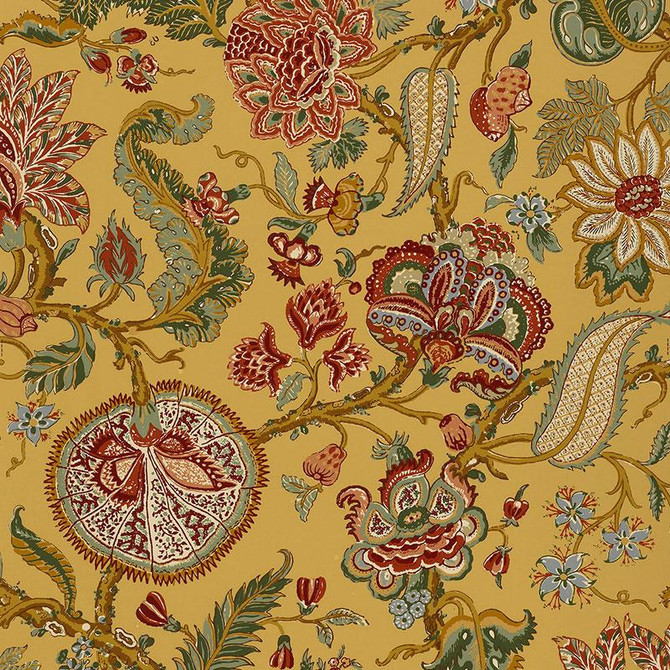 Schumacher Wallpaper Chalfont Sunflower 5004202 The Libray Collection 27.0" - My Fabric Connection - Schumacher Wallpaper Chalfont Sunflower 5004202 The Libray Collection 27.0" - My Fabric Connection -