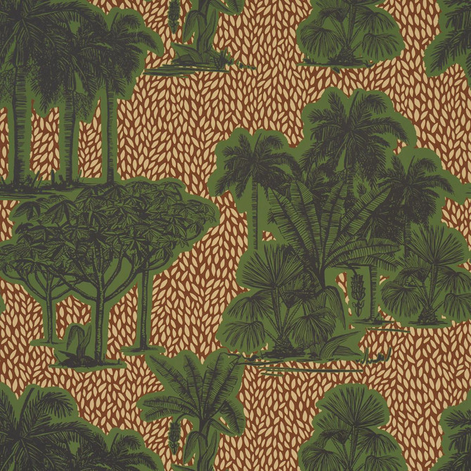 Schumacher Wallpaper Tropical Safari Print Orinoco Verdant Oasis 5016920 Johanna Ortiz 20.5" - My Fabric Connection -