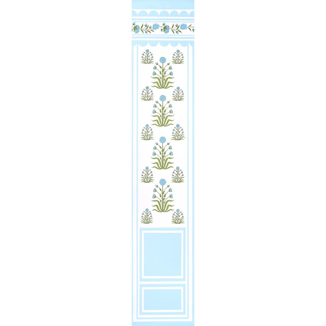 Schumacher Wallpaper Royal Poppy Panel B Blue 5014441 Marie-Anne Oudejans 27.5" - My Fabric Connection -