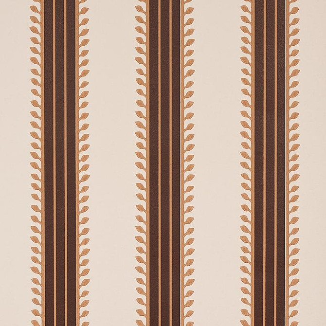 Schumacher Wallpaper Etruscan Stripe Brown 5012850 Cabana 20.5" - My Fabric Connection -