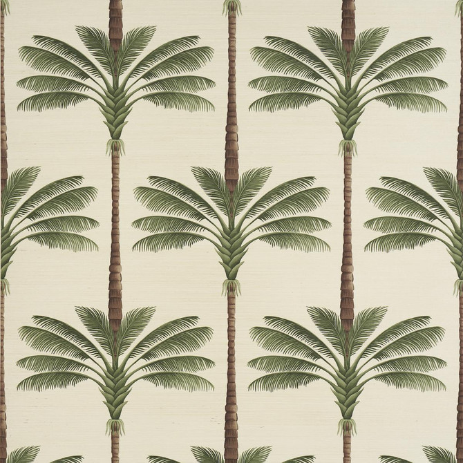 Schumacher Wallpaper A Palm Is A Palm Sisal Daylight Evergreen 5016961 Johanna Ortiz 17.0" - My Fabric Connection -
