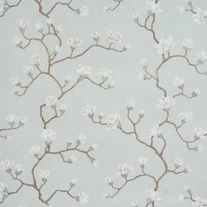 Schumacher Wallpaper Magnolia Tree Dusty Sky 5016930 Botanical Garden 54.0" - My Fabric Connection -