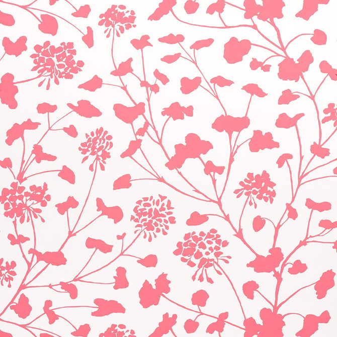Schumacher Wallpaper Pennick Coral On Ivory 5010543 Moon River 13.5" - My Fabric Connection -