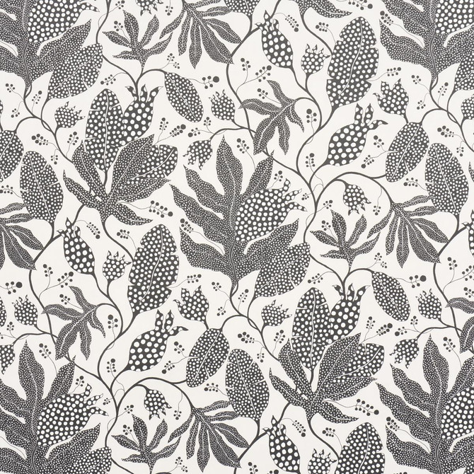 Schumacher Wallpaper Polka Dot Jungle Black & Cream 5015462 Marian Mcevoy 18.0" - My Fabric Connection -
