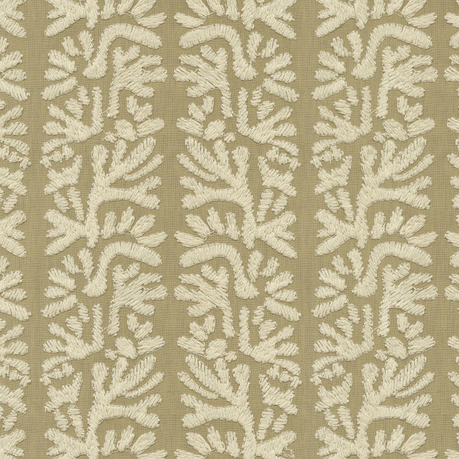 P/K Lifestyles Fabric Coral Emb Linen - Base: 52% polyester, 48% cotton EMB: 100% cotton India 51000 Horizontal: 7.88 and Vertical: 6.25 53 - My Fabric Connection -