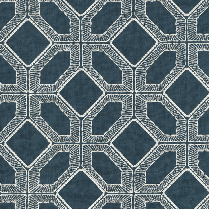 P/K Lifestyles Fabric Goa Emb Indigo - 52% polyester, 48% cotton EMB: 56% rayon, 44% cotton India 51000 Horizontal: 6.5 and Vertical: 6.25 54 - My Fabric Connection -