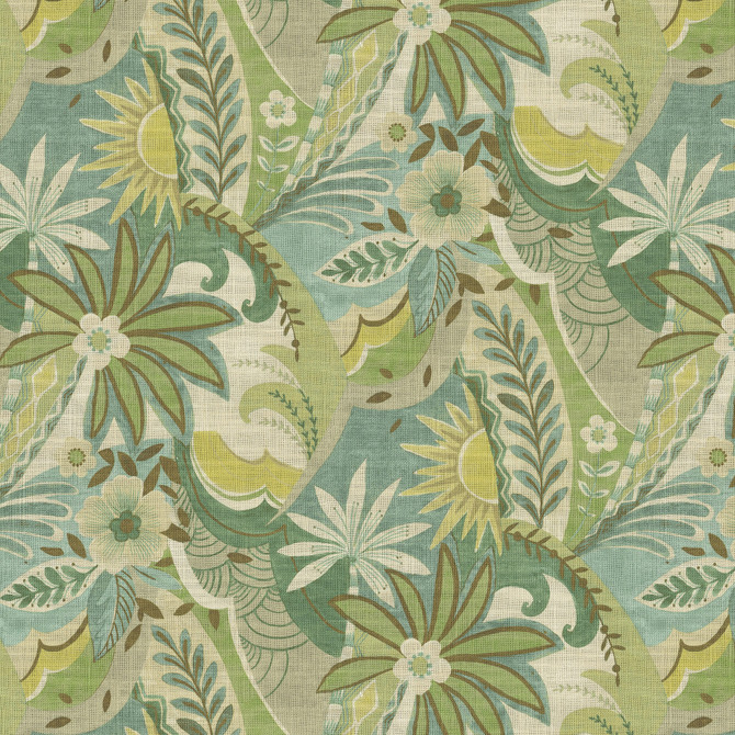 P/K Lifestyles Fabric Mod Moment Peapod - 75% cotton, 25% linen Pakistan 15000 Horizontal: 13.5 and Vertical: 27 54 - My Fabric Connection -