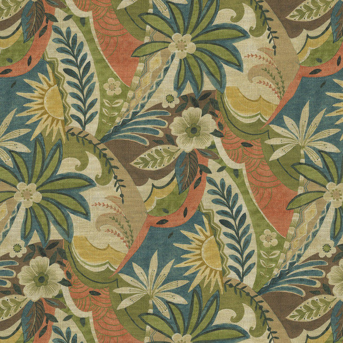 P/K Lifestyles Fabric Mod Moment Sunset - 75% cotton, 25% linen Pakistan 15000 Horizontal: 13.5 and Vertical: 27 54 - My Fabric Connection -