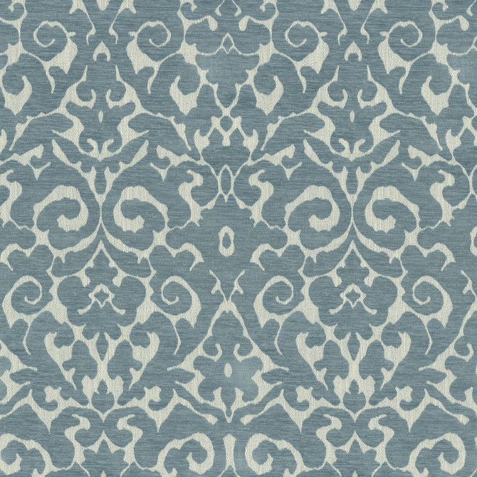 P/K Lifestyles Fabric Verona Damask Chambray - 100% polyester India 51000 Horizontal: 14 and Vertical: 27.5 56 - My Fabric Connection -