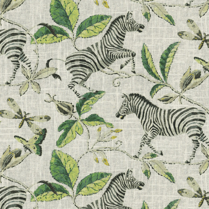 Harrison Howard Fabric Zebra'S Garden Domino - 55% linen, 45% rayon Pakistan 50000 Horizontal: 13.5 and Vertical: 12.63 54 - My Fabric Connection -