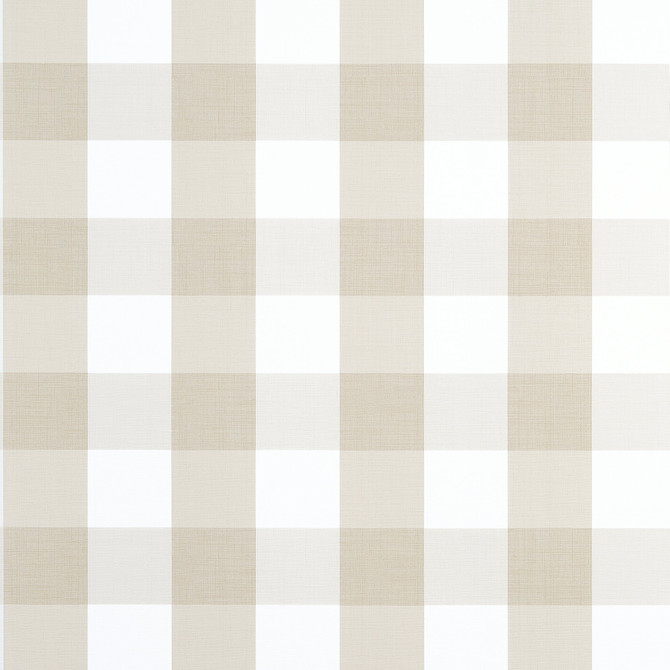 Thibaut Wallpaper Buffalo Check Beige T44079 Wallpaper Non-Woven Vinyl Wallpaper U.S.A </p><p>Repeat: H: , V: 6.25   (15.88  cm) 27  in  (68.58  cm) - My Fabric Connection -