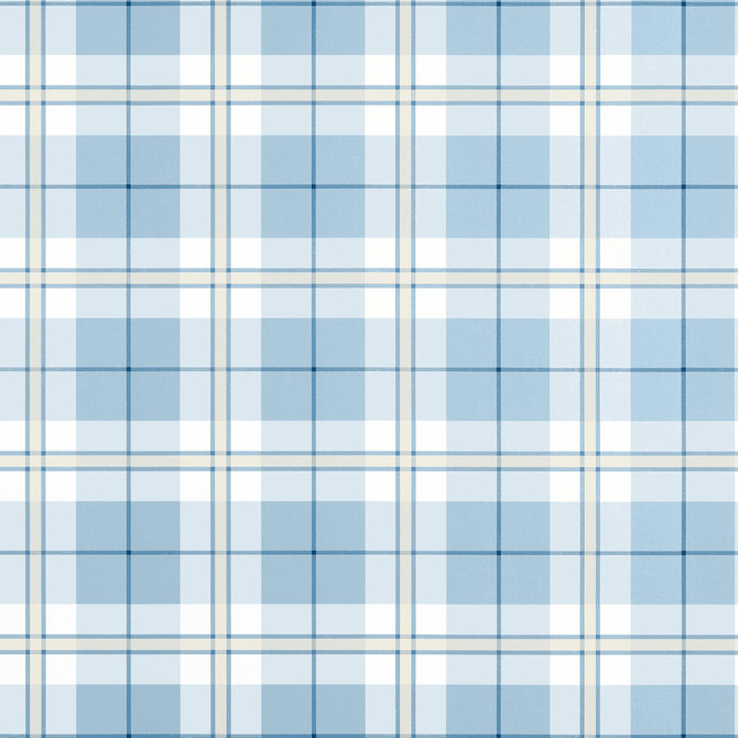 Thibaut Wallpaper Douglas Plaid Light Blue T44075 Wallpaper Non Woven Wallpaper U.S.A </p><p>Repeat: H: , V: 6.75   (17.14  cm) 27  in  (68.58  cm) - My Fabric Connection -