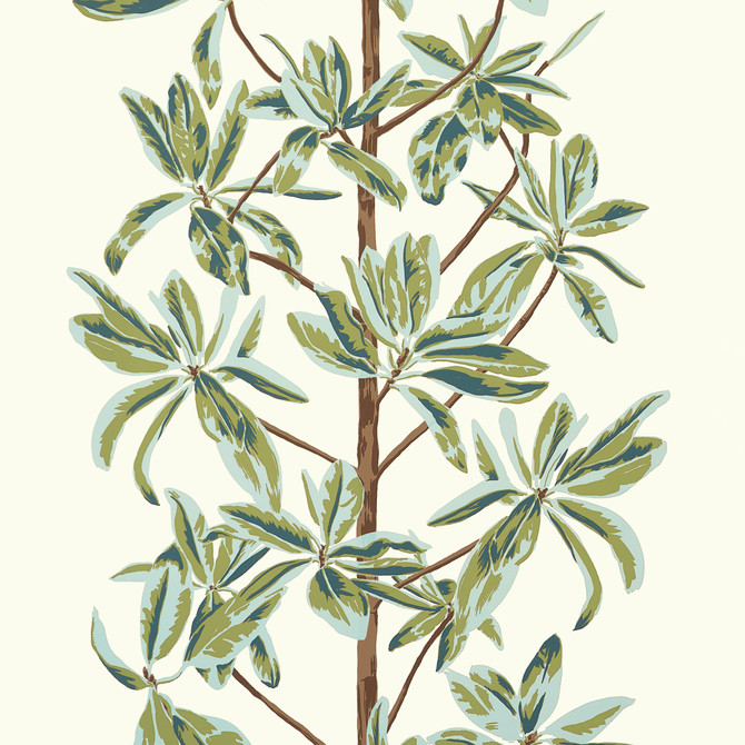 Thibaut Wallpaper Mangrove Tree Sage T45034 Wallpaper Wallpaper U.S.A </p><p>Repeat: H: , V: 36   (91.44  cm) 27  in  (68.58  cm) - My Fabric Connection -