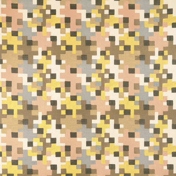Thibaut Fabric Pixel Apricot and Ginger F945043 Fabric U.S.A </p><p>Repeat: H: 18.5  in  (46.99  cm), V: 20.5  (52.07  cm) 54  in  (137.16  cm) - My Fabric Connection -