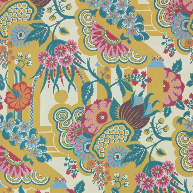 1838 Wallcoverings Wallpaper Pineapple Garden (Wp) # 01 Yellow V&A Decorative Papers Ii STRAIGHT PASTE THE WALL UNITED KINGDOM V-25" 20.5"X11YD - My Fabric Connection -