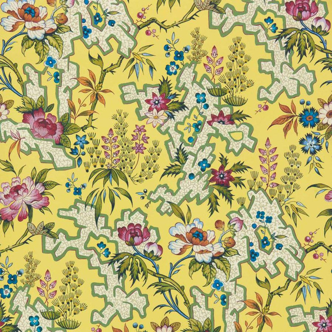 1838 Wallcoverings Wallpaper Kilburn'S Maze (Wp) # 01 Yellow V&A Decorative Papers Ii STRAIGHT PASTE THE WALL UNITED KINGDOM V-27.5" 20.5"X11YD - My Fabric Connection -