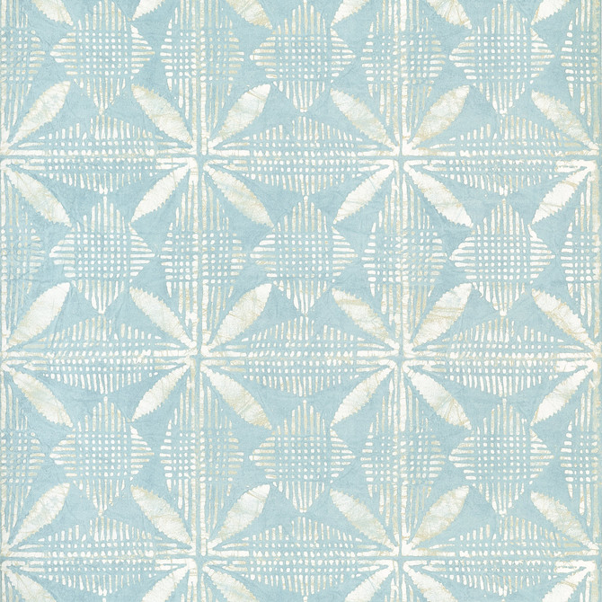 Thibaut Wallpaper Tortuga Batik Light Blue T15842  Wallpaper Non Woven Wallpaper  U.S.A </p><p>Repeat: H: , V: 18  (45.72 cm) 27 in  (68.58 cm) - My Fabric Connection -