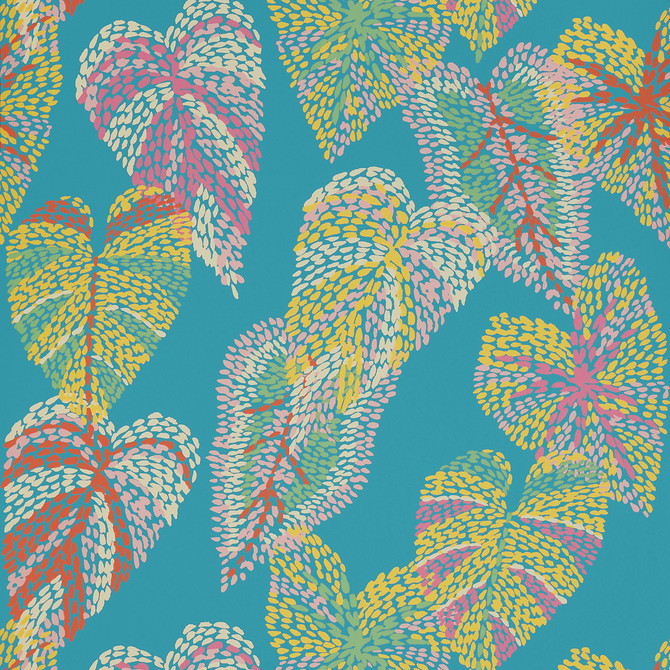 Thibaut Wallpaper Delila Turquoise T15864  Wallpaper Non Woven Wallpaper  U.S.A </p><p>Repeat: H: , V: 25.25  (64.14 cm) 27 in  (68.58 cm) - My Fabric Connection -