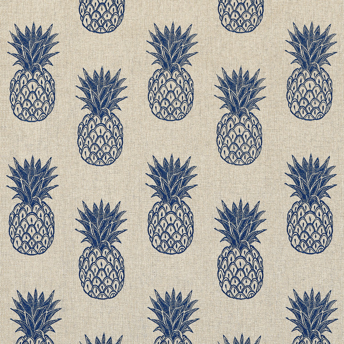 Thibaut Fabric Pina Colada Navy W81749  Fabric U.S.A </p><p>Repeat: H: 11.75 in (29.84 cm), V: 12.25 (31.12 cm) 53 in  (134.62 cm) - My Fabric Connection -