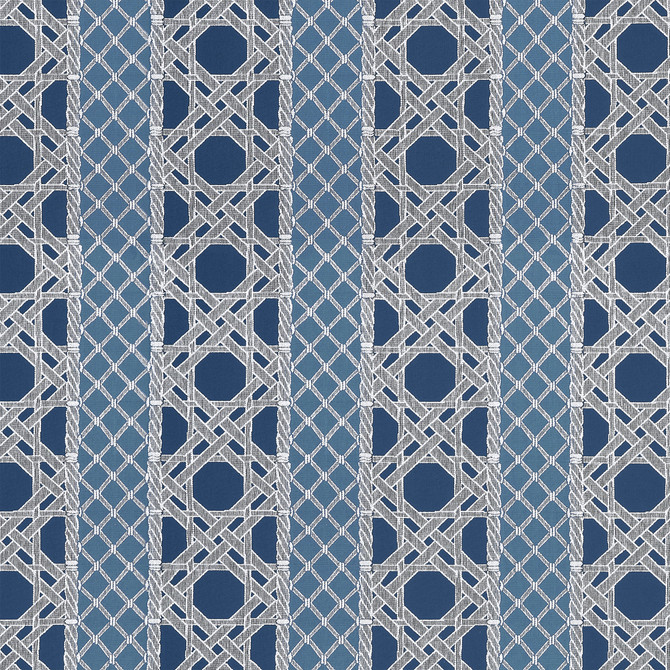 Thibaut Fabric Trelliage Navy and Cadet W81775  Fabric U.S.A </p><p>Repeat: H: 14.25 in (36.20 cm), V: 14.5 (36.83 cm) 54 in  (137.16 cm) - My Fabric Connection -