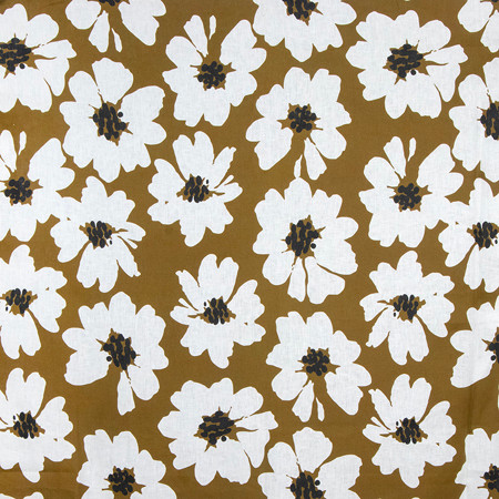 Carole Fabric Daisy Field Burnished Bronze Earthbound 100% Linen 15,000 Wyzenbeek Double Rubs 17" V, 27 1/2" H 58" - My Fabric Connection -