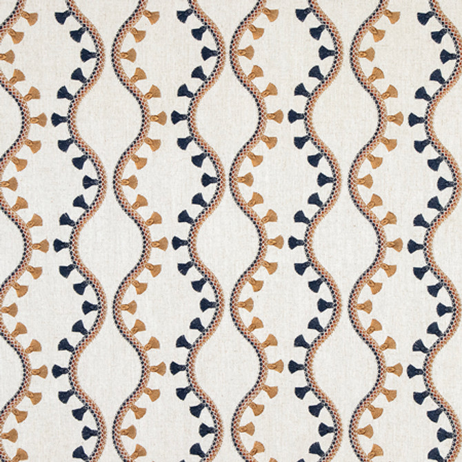 Carole Fabric Office Party Copper Making Waves 50% Polyester, 40% Cotton, 10% Linen N/A 5 1/2" V, 5 1/2" H 52" - My Fabric Connection -