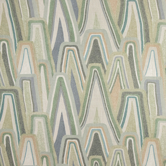 Carole Fabric Busy Lives Prairie Serene Green 85% Polyester, 15% Linen 30,000 Wyzenbeek Double Rubs 20" V, 27" H 55" - My Fabric Connection -
