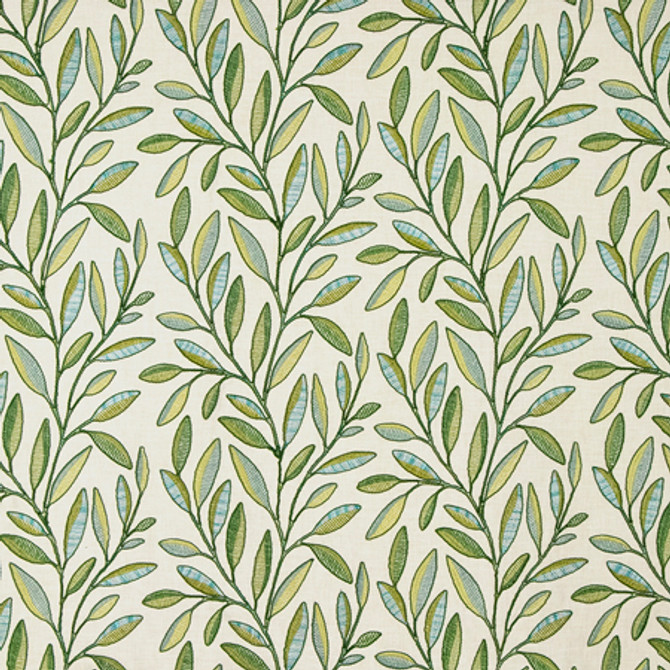 Carole Fabric Role To Play Cucumber Serene Green Base: 52% Cotton, 48% Polyester Embr: 60% Viscose, 28% Cotton, 12% Polyester 51,000 Wyzenbeek Double Rubs 9 1/2" V, 17 1/4" H 52" - My Fabric Connection -
