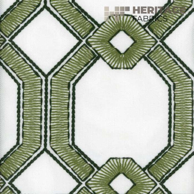 Heritage Fabric Avignon Grass - 100% Polyester India 15,000 Horizontal: 6.75" and Vertical: 6.5" 54" - My Fabric Connection -