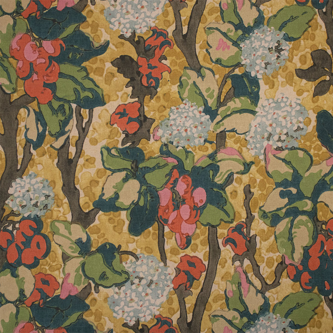 Greenhouse Fabric S7293 Ochre - 55% Linen, 45% Cotton Spain 51000 27" H, 22" V 54" - My Fabric Connection -