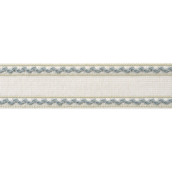 Thibaut Trim Gabrielle Tape Aqua and Willow AE12367 Trim 96% Polyester, 4% Cotton U.S.A </p><p>Repeat: H: , V: 2.25 in  (5.71 cm) - My Fabric Connection -