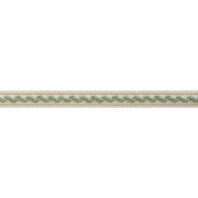 Thibaut Trim Bree Tape Willow and Soft Gold AE12371 Trim 96% Polyester, 4% Cotton U.S.A </p><p>Repeat: H: , V: 0.75 in  (1.91 cm) - My Fabric Connection -