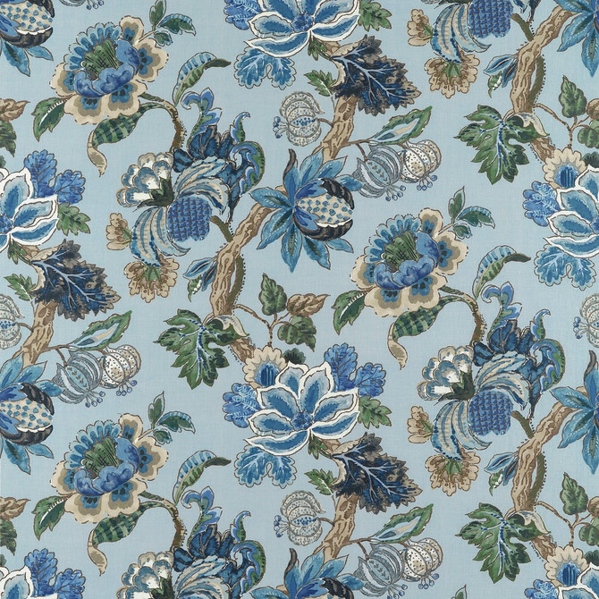 Thibaut Fabric Stockbridge Blue AF16138 Fabric U.S.A 18000 Martindale </p><p>Repeat: H: 54 in (137.16 cm), V: 36 (91.44 cm) 54 in  (137.16 cm) - My Fabric Connection -