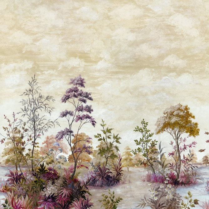 Thibaut Wallpaper Cumbria Mural Eggplant on Pearl ATM16153 Wallpaper Non Woven 2 Panel Mural Set U.S.A </p><p>Repeat: H: , V: 108 in  (274.32 cm) - My Fabric Connection -